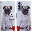 For Tecno Camon 18 / 18P Coloured Drawing Leather Phone Case(Pug) - 1