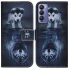 For Tecno Camon 18 / 18P Coloured Drawing Leather Phone Case(Wolf and Dog) - 1