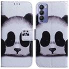 For Tecno Camon 18 / 18P Coloured Drawing Leather Phone Case(Panda) - 1
