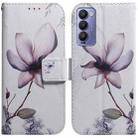 For Tecno Camon 18 / 18P Coloured Drawing Leather Phone Case(Magnolia Flower) - 1