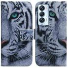 For Tecno Camon 18 Premier Coloured Drawing Leather Phone Case(Tiger) - 1