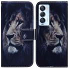 For Tecno Camon 18 Premier Coloured Drawing Leather Phone Case(Lion) - 1