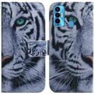 For Tecno Camon 18i Coloured Drawing Leather Phone Case(Tiger) - 1