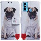 For Tecno Camon 18i Coloured Drawing Leather Phone Case(Pug) - 1