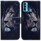 For Tecno Camon 18i Coloured Drawing Leather Phone Case(Lion) - 1