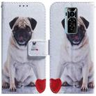 For Tecno Phantom X Coloured Drawing Leather Phone Case(Pug) - 1