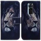 For Tecno Phantom X Coloured Drawing Leather Phone Case(Lion) - 1