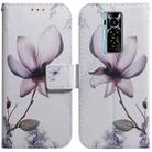 For Tecno Phantom X Coloured Drawing Leather Phone Case(Magnolia Flower) - 1