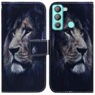 For Tecno Pop 5 LTE BD4 Coloured Drawing Leather Phone Case(Lion) - 1