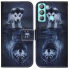 For Tecno Pop 5 LTE BD4 Coloured Drawing Leather Phone Case(Wolf and Dog) - 1