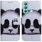 For Tecno Pop 5 LTE BD4 Coloured Drawing Leather Phone Case(Panda) - 1