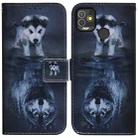For Tecno Pop 5P Coloured Drawing Leather Phone Case(Wolf and Dog) - 1