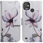 For Tecno Pop 5P Coloured Drawing Leather Phone Case(Magnolia Flower) - 1