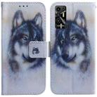 For Tecno Pova 2 Coloured Drawing Leather Phone Case(White Wolf) - 1