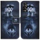 For Tecno Pova 2 Coloured Drawing Leather Phone Case(Wolf and Dog) - 1