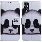 For Tecno Pova 2 Coloured Drawing Leather Phone Case(Panda) - 1