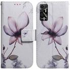 For Tecno Pova 2 Coloured Drawing Leather Phone Case(Magnolia Flower) - 1