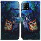 For Tecno Pova LD7 Coloured Drawing Leather Phone Case(Oil Painting Owl) - 1