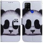 For Tecno Pova LD7 Coloured Drawing Leather Phone Case(Panda) - 1