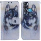 For Tecno Pova Neo LE6 Coloured Drawing Leather Phone Case(White Wolf) - 1