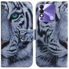 For Tecno Spark 8 / 8T Coloured Drawing Leather Phone Case(Tiger) - 1