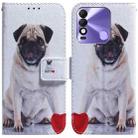 For Tecno Spark 8 / 8T Coloured Drawing Leather Phone Case(Pug) - 1