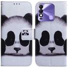 For Tecno Spark 8 / 8T Coloured Drawing Leather Phone Case(Panda) - 1