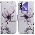 For Tecno Spark 8 / 8T Coloured Drawing Leather Phone Case(Magnolia Flower) - 1