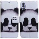 For Tecno Spark 8P Coloured Drawing Leather Phone Case(Panda) - 1