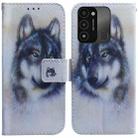 For Tecno Spark Go 2022 / Spark 8C Coloured Drawing Leather Phone Case(White Wolf) - 1