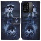 For Tecno Spark Go 2022 / Spark 8C Coloured Drawing Leather Phone Case(Wolf and Dog) - 1