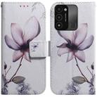 For Tecno Spark Go 2022 / Spark 8C Coloured Drawing Leather Phone Case(Magnolia Flower) - 1