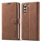 For Samsung Galaxy S22+ 5G Forwenw F1 Series Matte Strong Magnetism Leather Phone Case(Brown) - 1