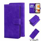 For LG K61 Skin Feel Pure Color Flip Leather Phone Case(Purple) - 1