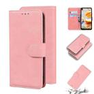 For LG K61 Skin Feel Pure Color Flip Leather Phone Case(Pink) - 1