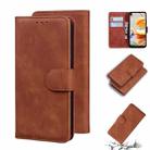 For LG K61 Skin Feel Pure Color Flip Leather Phone Case(Brown) - 1