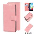 For LG K40S Skin Feel Pure Color Flip Leather Phone Case(Pink) - 1
