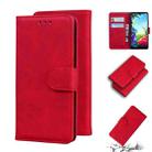 For LG K40S Skin Feel Pure Color Flip Leather Phone Case(Red) - 1