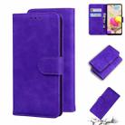 For LG K42 Skin Feel Pure Color Flip Leather Phone Case(Purple) - 1