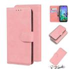 For LG K50 / Q60 Skin Feel Pure Color Flip Leather Phone Case(Pink) - 1