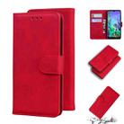 For LG K50 / Q60 Skin Feel Pure Color Flip Leather Phone Case(Red) - 1