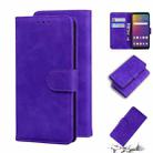 For LG Stylo 5 Skin Feel Pure Color Flip Leather Phone Case(Purple) - 1