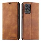 For Samsung Galaxy A73 5G Forwenw Dream Series Oil Edge Strong Magnetism Leather Phone Case(Brown) - 1