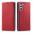 For Samsung Galaxy S21 FE 5G Forwenw Dream Series Oil Edge Strong Magnetism Leather Phone Case(Red) - 1
