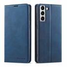 For Samsung Galaxy S21 FE 5G Forwenw Dream Series Oil Edge Strong Magnetism Leather Phone Case(Blue) - 1