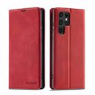 For Samsung Galaxy S22 Ultra 5G Forwenw Dream Series Oil Edge Strong Magnetism Leather Phone Case(Red) - 1