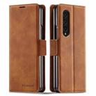 For Samsung Galaxy Z Fold3 5G Forwenw Dream Series Oil Edge Strong Magnetism Leather Phone Case(Brown) - 1