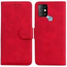 For Infinix Hot 10 X682 Skin Feel Pure Color Flip Leather Phone Case(Red) - 1