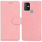 For Infinix Hot 10 X682 Skin Feel Pure Color Flip Leather Phone Case(Pink) - 1