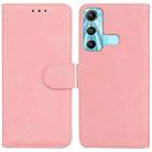 For Infinix Hot 11 X662 Skin Feel Pure Color Flip Leather Phone Case(Pink) - 1